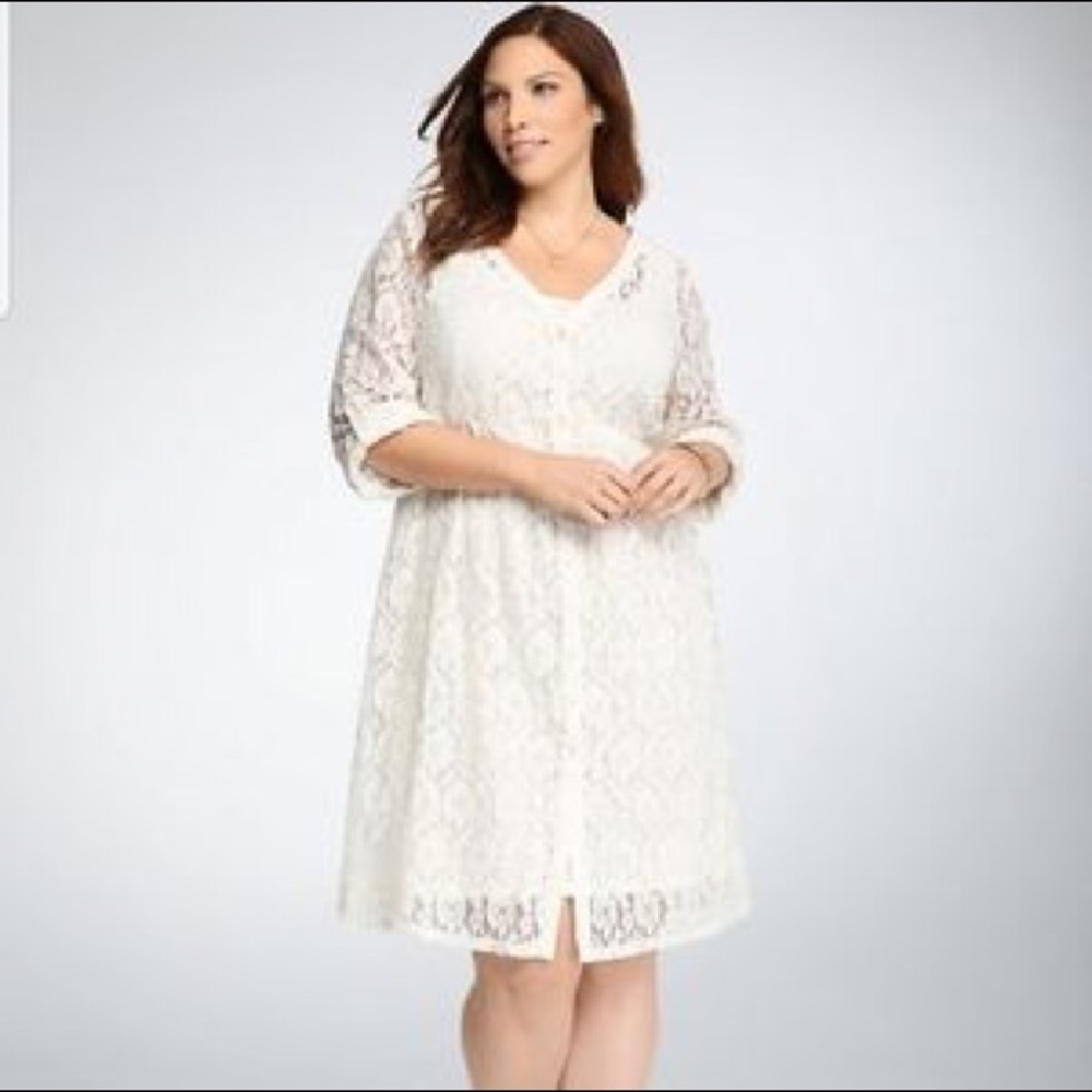 Torrid Cream All Over Lace Shirt